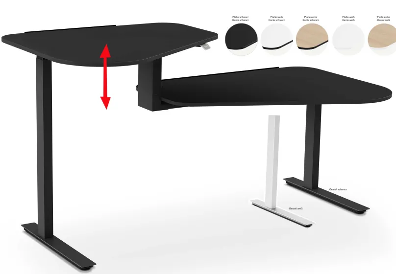 Aeris Active Desk Stehschreibtisch höhenverstellbar in 3 Farben Sale