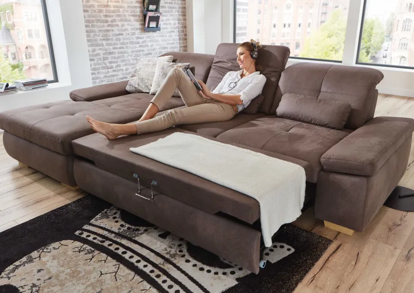 Megapol Atlantis Sofa mit Sitztiefenverstellung Hot