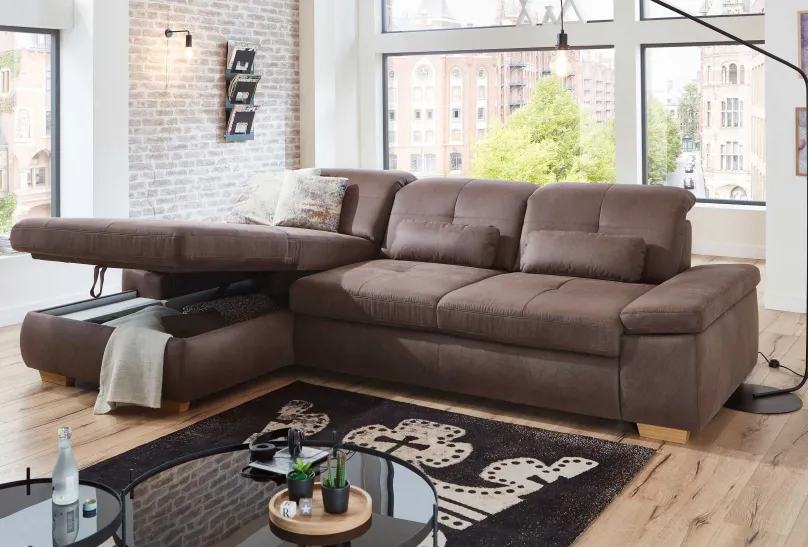 Megapol Atlantis Sofa mit Sitztiefenverstellung Hot