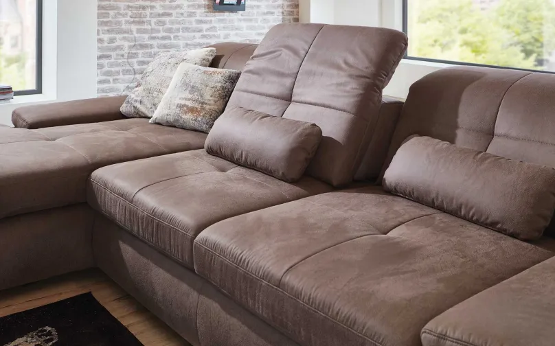 Megapol Atlantis Sofa mit Sitztiefenverstellung Hot