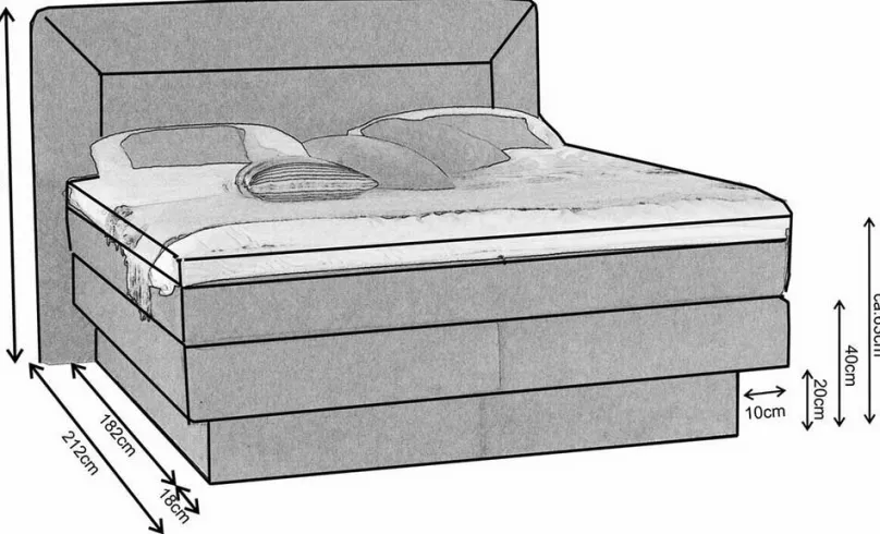 Kretschmar Schlafsysteme Bali Boxspringbett 200x200 mit Bettkasten New