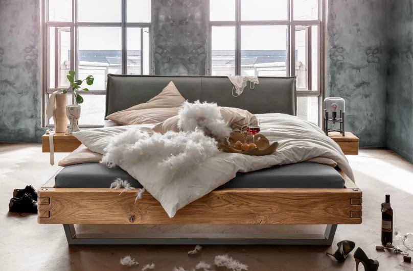 TPT Möbel Balkenbett 820 wildeiche Discount