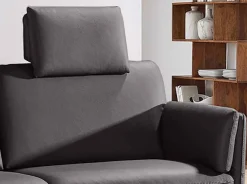 Leu Swiss Belen Ledersofa grau 2 Sitzer