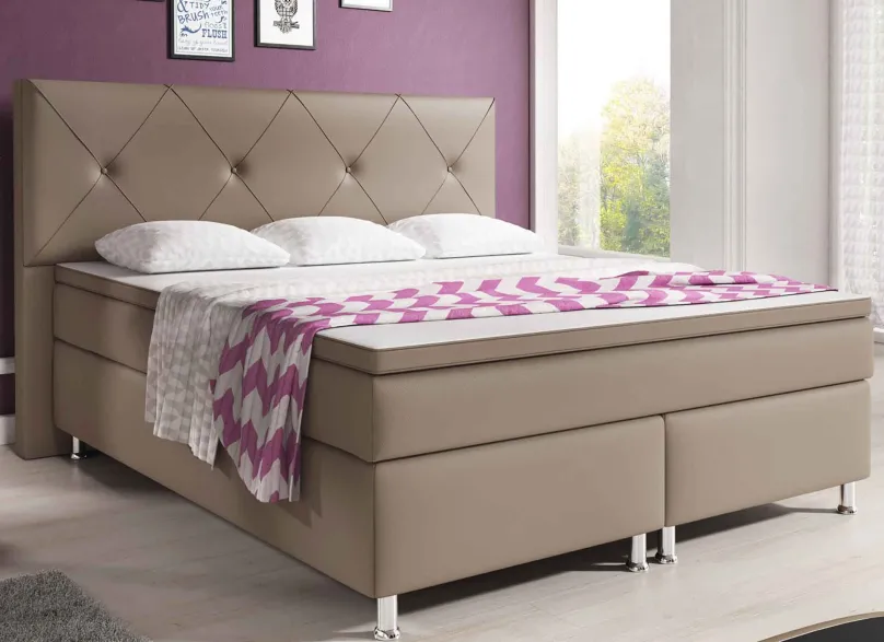 mkpreis Boxspringbett mit hohem Kopfteil Outlet