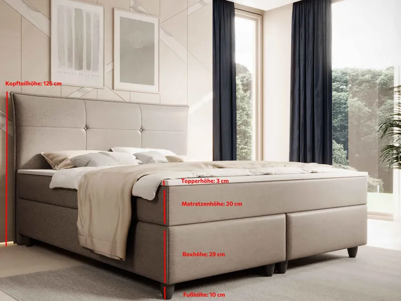mkpreis Boxspringbett 180x200 mit Topper Hot