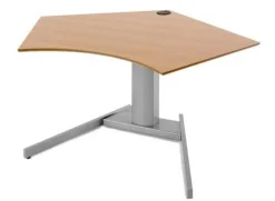 ConSet Stehschreibtisch höhenverstellbar trapezförmig buche o. weiß New