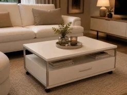 mkpreis Couchtisch weiß mit Schublade Outlet