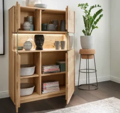 TPT Möbel Davos Highboard Massivholz wildeiche Discount