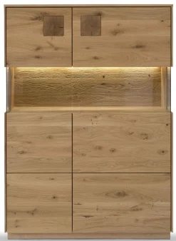 TPT Möbel Davos Highboard Massivholz wildeiche Discount