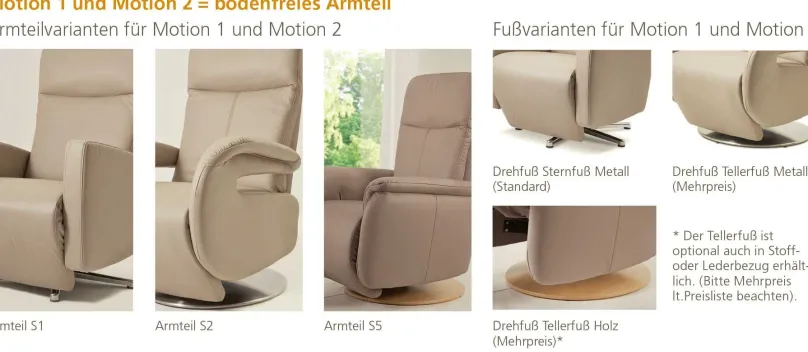 Dietsch Polstermöbel GmbH Dietsch Motion TV Sessel mit Relaxfunktion Leder und mehr