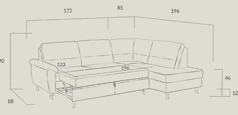 Dietsch Polstermöbel GmbH Dietsch Onyx Ecksofa mit Querschläfer in vielen Farben Outlet