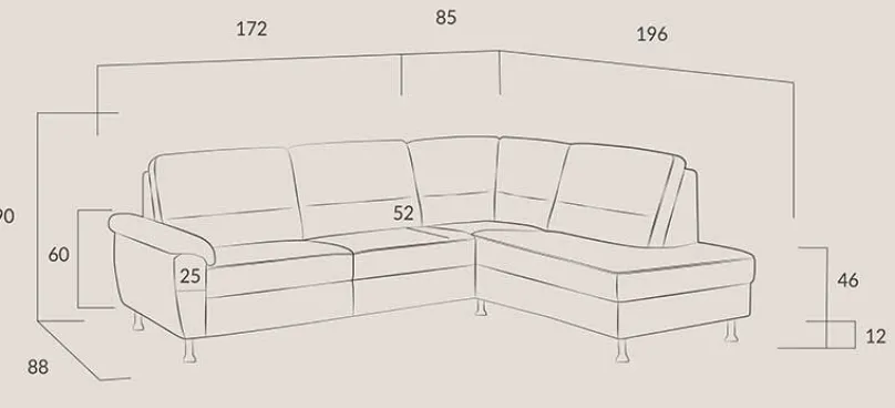 Dietsch Polstermöbel GmbH Dietsch Onyx Ecksofa mit Querschläfer in vielen Farben Outlet