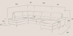 Dietsch Polstermöbel GmbH Dietsch Onyx Wohnlandschaft wahlweise mit Schlaffunktion und Bettkasten Outlet