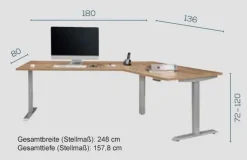 Maja Möbel Edjust Eckschreibtisch höhenverstellbar Sale