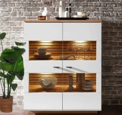 Wohn-Concept GmbH Fresno Highboard weiß eiche Best