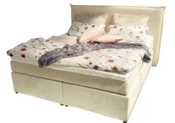 MKS Möbel Gina Boxspringbett 180x200 cm Breitcord beige Clearance