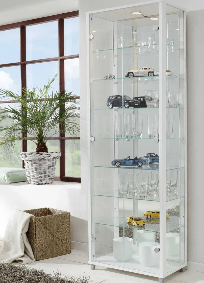mkpreis Glas Vitrine Holz verschiedene Farben