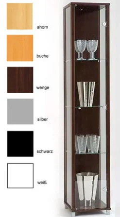 mkpreis Glasvitrine schmal in 7 Farben Clearance
