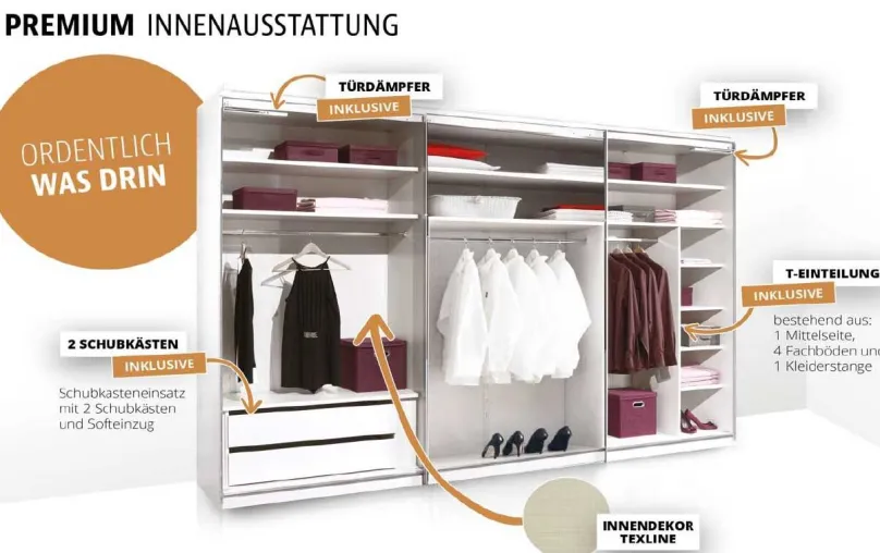 Staud Möbel GmbH & Co.KG Includo Kleiderschrank Hochglanz Online