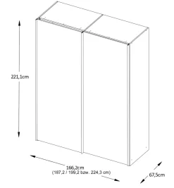 Staud Möbel GmbH & Co.KG Includo Schwebetürenschrank mit Spiegel Sale