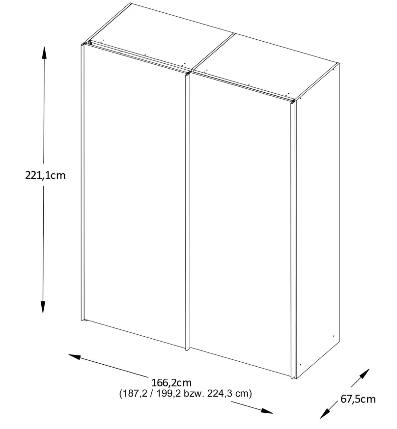 Staud Möbel GmbH & Co.KG Includo Schwebetürenschrank mit Spiegel Sale