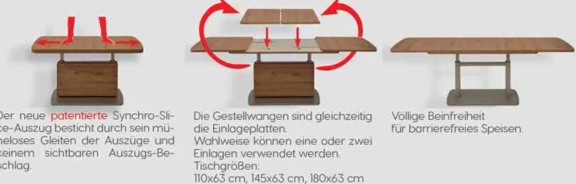Vierhaus Vertrieb GmbH & Co. KG Jamaika Couchtisch ausziehbar höhenverstellbar Online