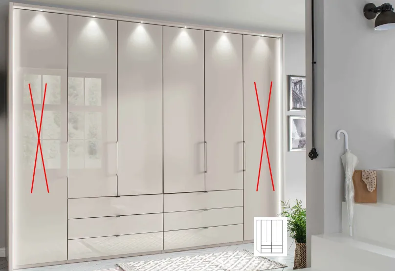 Wiemann Möbel Kansas Kleiderschrank mit Schubladen 200 cm