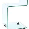 Akante Lili Glas Beistelltisch mit Rollen New