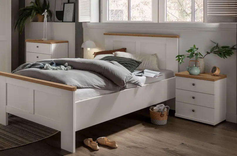 Wiemann Möbel Marlow Bett Landhausstil weiß Outlet