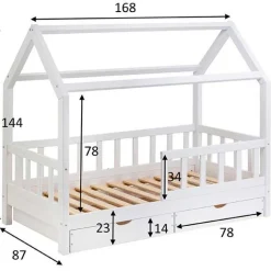 Riverbank Massivholz Hausbett mit Schubkästen in 2 Größen Clearance