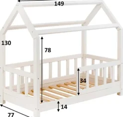 Riverbank Massivholz Kinderbett mit Himmelaufbau in 3 Größen Clearance