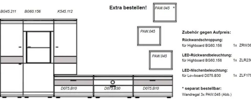Stralsunder Möbelwerke Mira Wohnwand