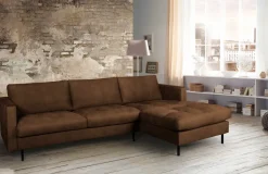 D&N Polstermöbel Optima 2-Sitzer Sofa mit Ottomane