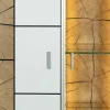 Larix Orbano white Wohnwand mit Hirnholz Applikation weiß / alteiche Best
