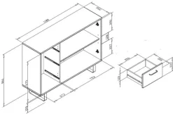 mkpreis Orlando günstige Kommode 120 cm mit Schubkästen u. Türen Hot