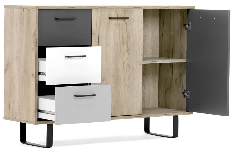 mkpreis Orlando günstige Kommode 120 cm mit Schubkästen u. Türen Hot