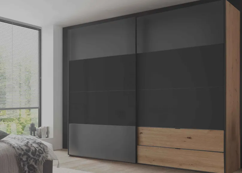 Staud Möbel GmbH & Co.KG Paros Kleiderschrank mit Spiegel und Schubladen