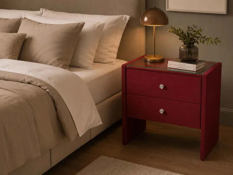 HAPO GmbH & Co. KG Roter Nachttisch für Boxspringbett Discount