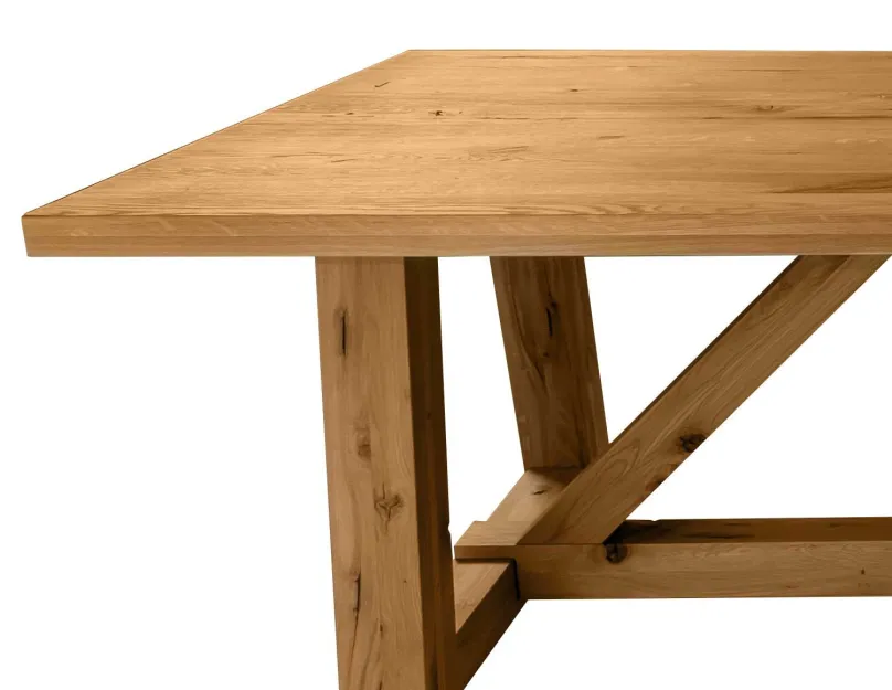 MKS Möbel Rustic Max rustikaler Massivholztisch rustic, wildeiche 200x100 / 220x100 cm Outlet