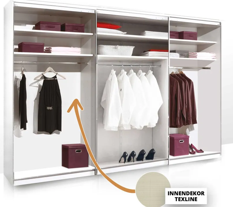 Staud Möbel GmbH & Co.KG Satino Sensa Kleiderschrank Glastüren Hot