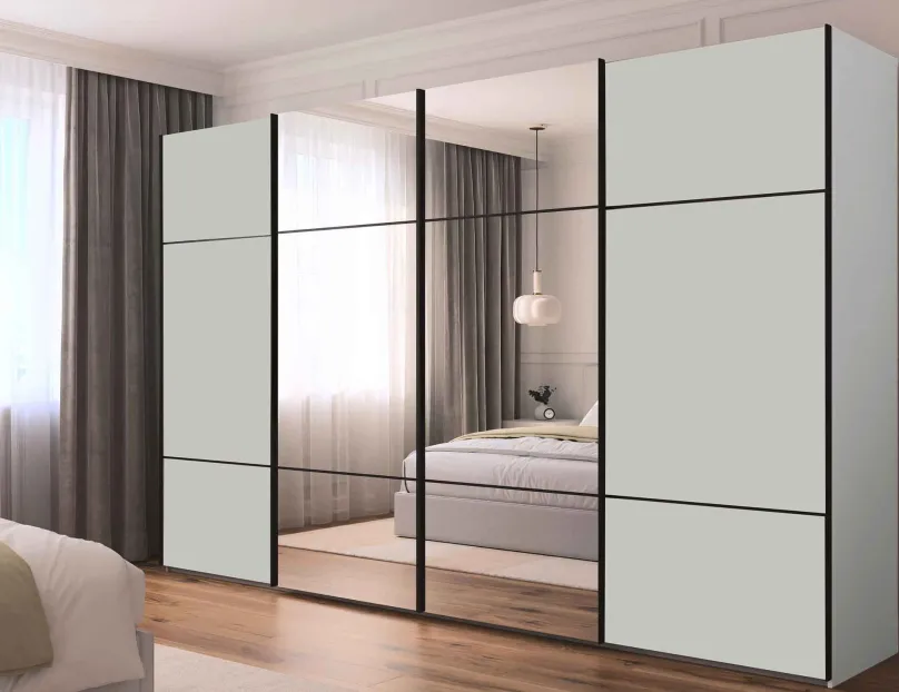 Rauch Scale Linea Trio Schwebetürenschrank mit Spiegel Hot