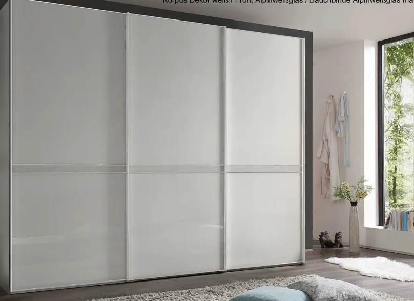 Staud Möbel GmbH & Co.KG Sonate Pesaro Kleiderschrank Glastüren B400 cm Discount