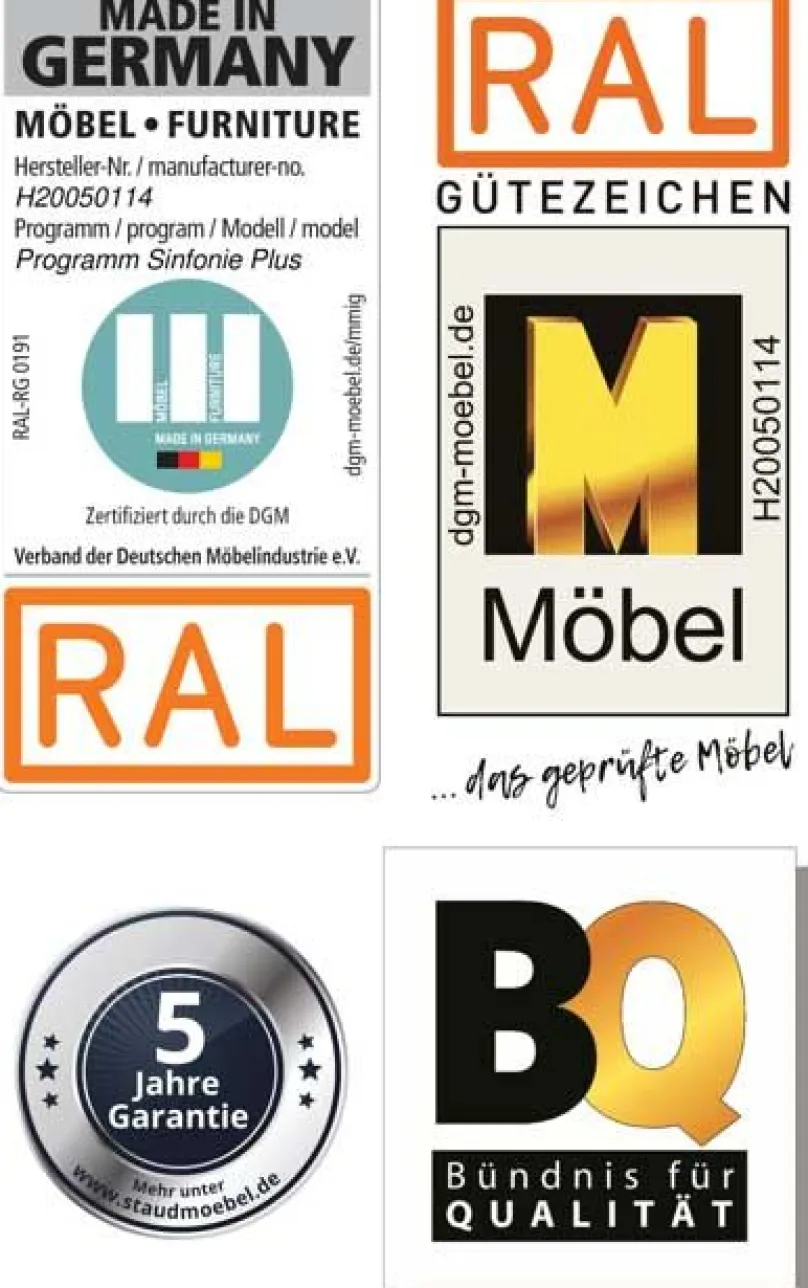 Staud Möbel GmbH & Co.KG Sonate Pesaro Kleiderschrank mit Glastüren B167 cm Outlet