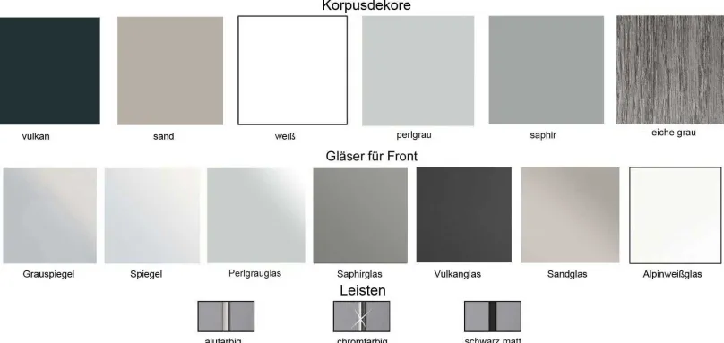 Staud Möbel GmbH & Co.KG Sonate Rom Glas Kleiderschrank B336 cm Clearance