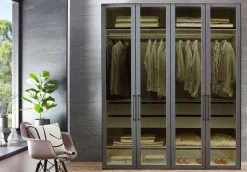 Wiemann Möbel Split Kleiderschrank Glas durchsichtig Hot