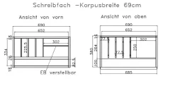 Wehrsdorfer Square Sideboard mit Schreibtisch Hot