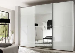 Staud Möbel GmbH & Co.KG Staud Schwebetürenschrank weiß mit Spiegel Sale