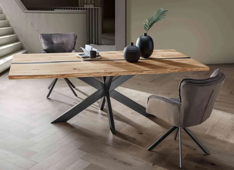 TPT Möbel TPT Holztisch mit Metallgestell New