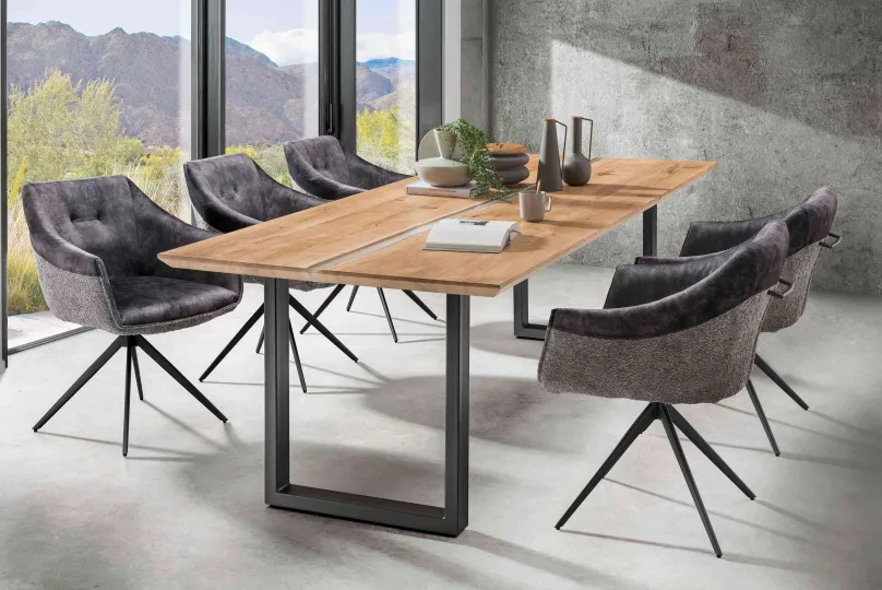 TPT Möbel TPT Holztisch mit Metallgestell New