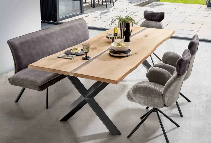 TPT Möbel TPT Holztisch mit Metallgestell New